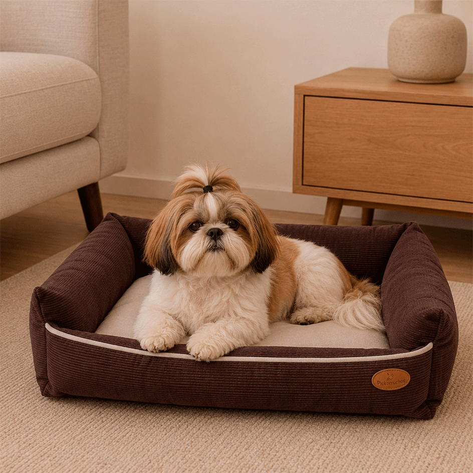 Cama Pickorruchos Milão Veludo Choco para Cães e Gatos - Tam. M
