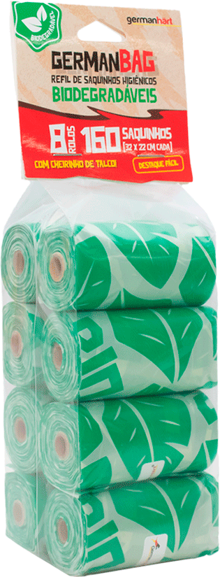 Kit Cata Caca Germanhart Bio Verde com Refil - 8 Rolos