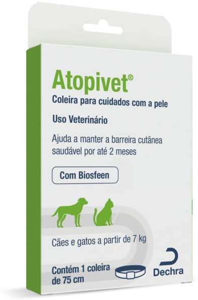 Coleira Dechra Atopivet Cuidados da Pele para Cães e Gatos - 75 cm
