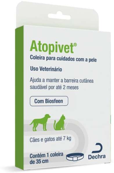 Coleira Dechra Atopivet Cuidados da Pele para Cães e Gatos - 35 cm