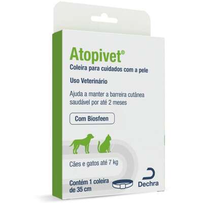 Coleira Dechra Apitovet Cuidados da Pele para Cães e Gatos