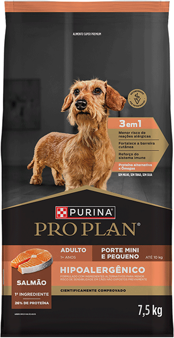 Ração Seca Pro Plan Hipoalergênico para Cães Raças Minis e Pequenas - 7,5Kg