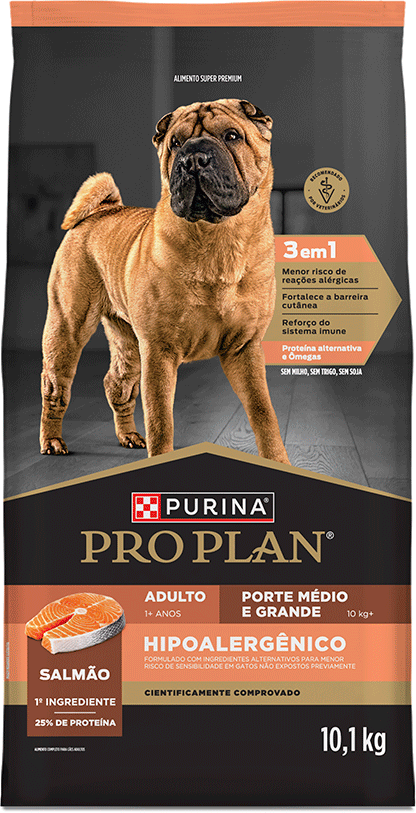 Ração Seca Pro Plan Hipoalergênico para Cães Raças Médias e Grandes - 10,1Kg