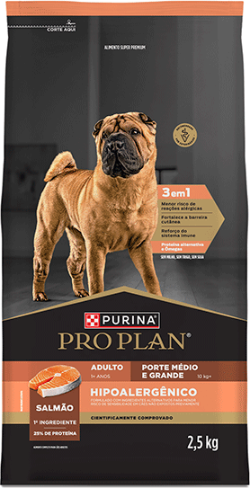 Ração Seca Pro Plan Hipoalergênico para Cães Raças Médias e Grandes - 2,5Kg