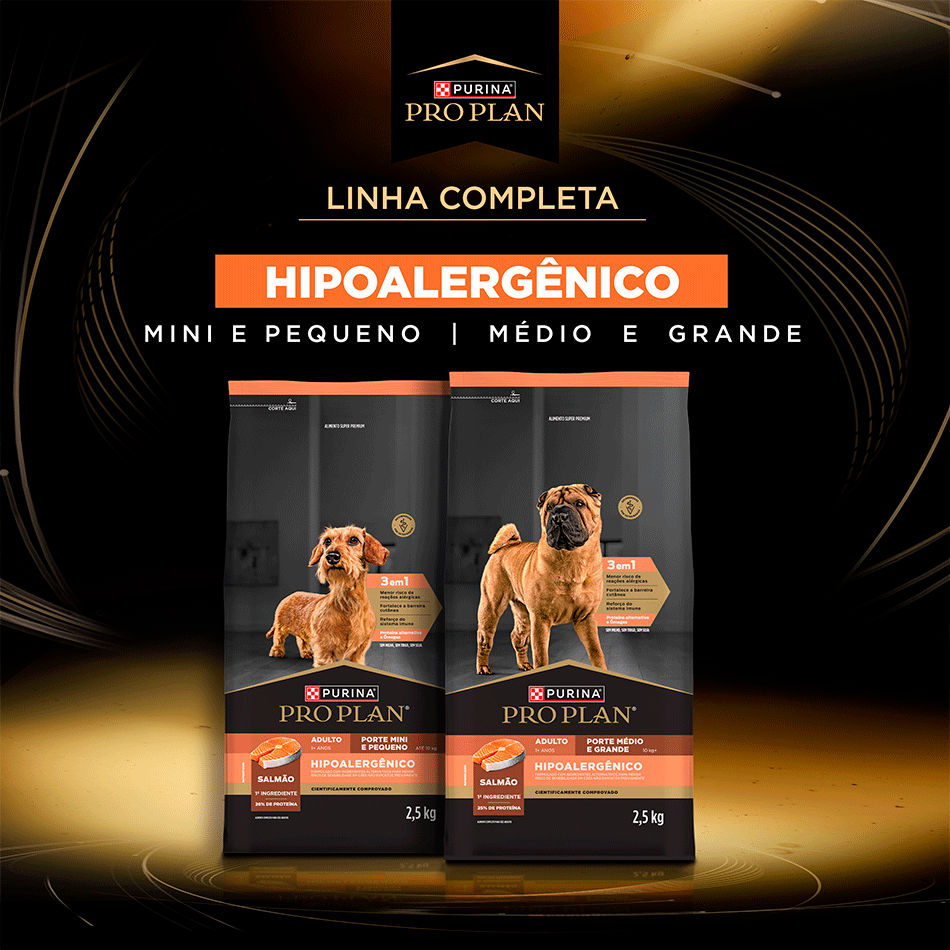 Ração Seca Pro Plan Hipoalergênico para Cães Raças Médias e Grandes - 2,5Kg