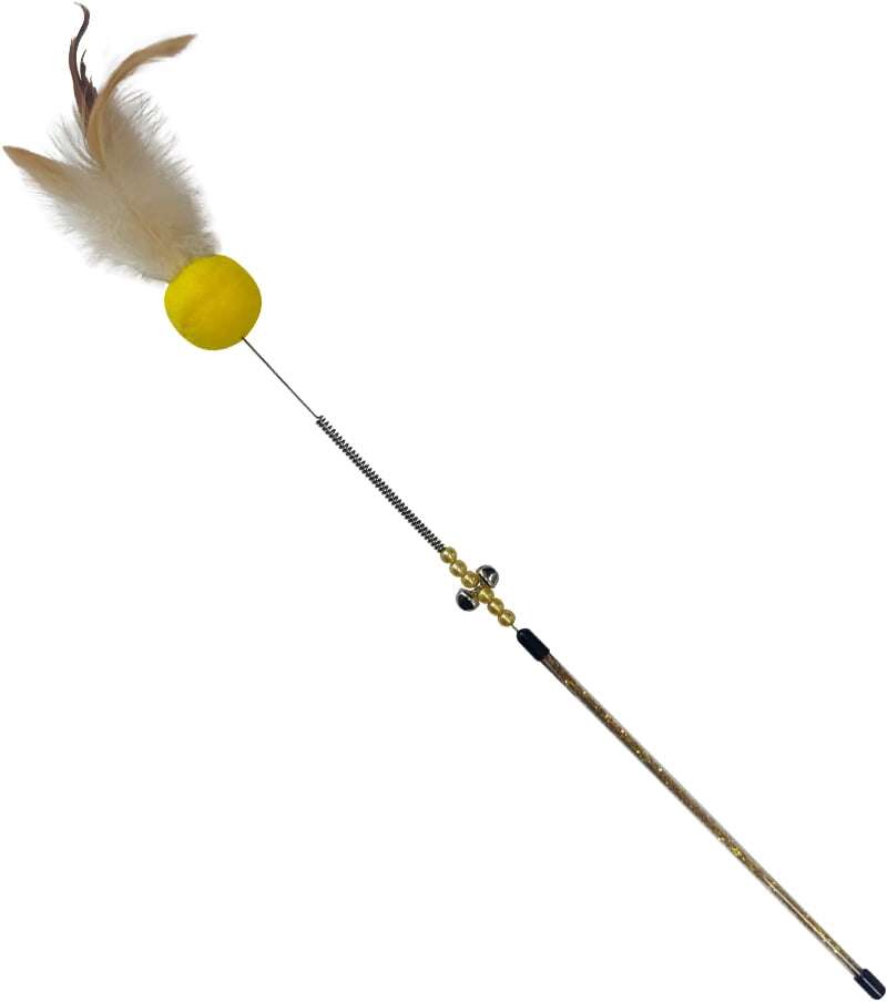 Brinquedo Interativo Savana Pet Vareta Mola com Bola e Penas - Tam. Único