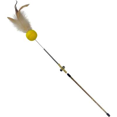Brinquedo Interativo Savana Pet Vareta Mola com Bola e Penas