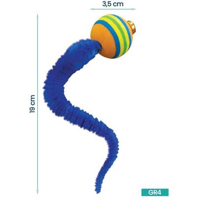 Brinquedo Interativo Savana Pet Bola com Guizo e Calda Azul para Gatos