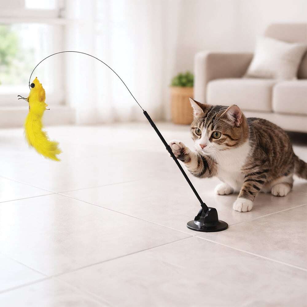 Brinquedo Interativo Savana Pet Vareta com Ventosa para Gatos - Tam. Único