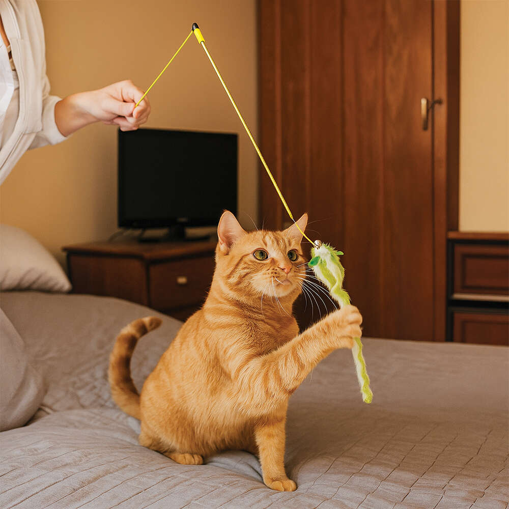Brinquedo Interativo Savana Pet Vareta Ratinho com Catnip para Gatos - Tam. Único