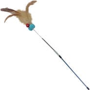 Brinquedo Interativo Savana Pet Vareta Mola com Sino e Penas - Tam. Único