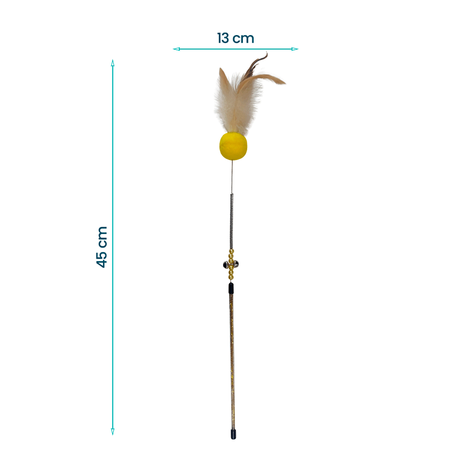 Brinquedo Interativo Savana Pet Vareta Mola com Bola e Penas - Tam. Único