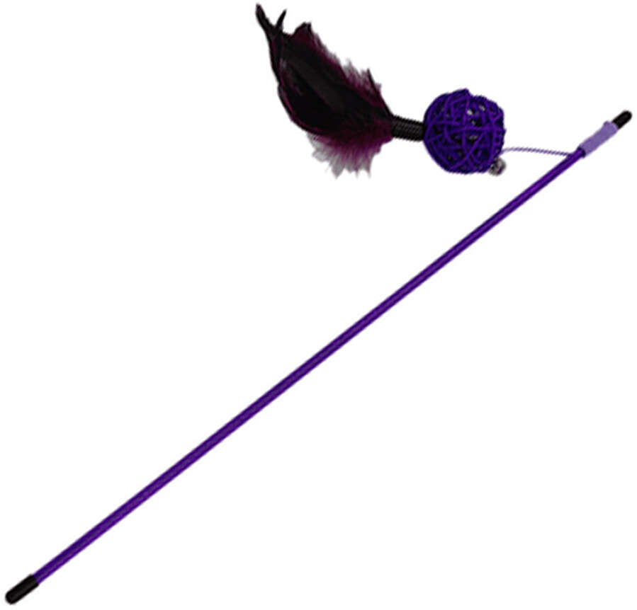 Brinquedo Interativo Savana Pet Vareta com Bola e Penas para Gatos - Tam. Único