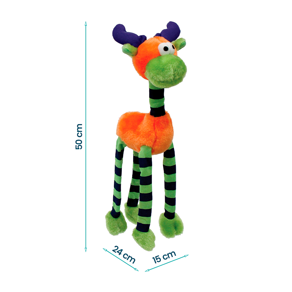 Brinquedo Pelúcia Savana Pet Alce Sonoro Laranja para Cães - Tam. Único