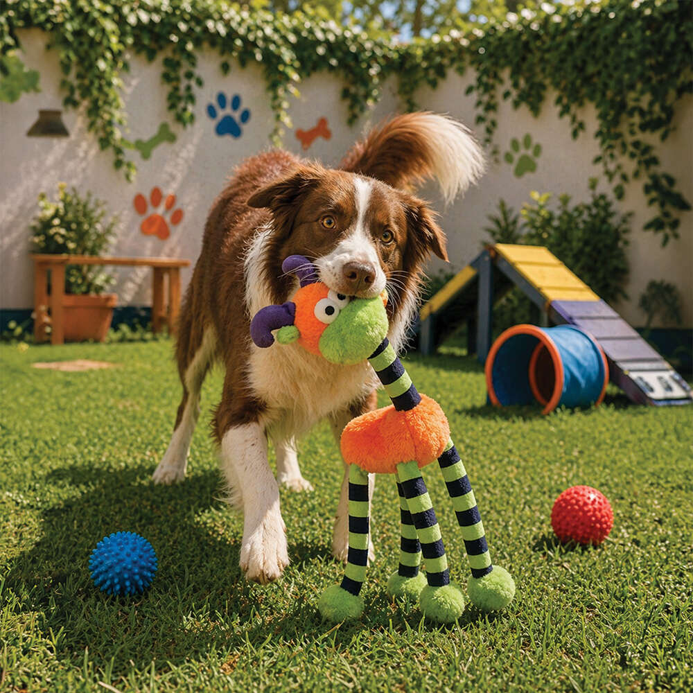 Brinquedo Pelúcia Savana Pet Alce Sonoro Laranja para Cães - Tam. Único