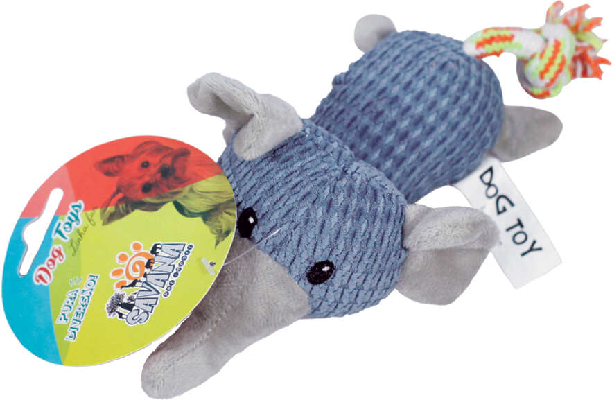Brinquedo Pelúcia Savana Pet Elefante com Corda para Cães - Tam. Único