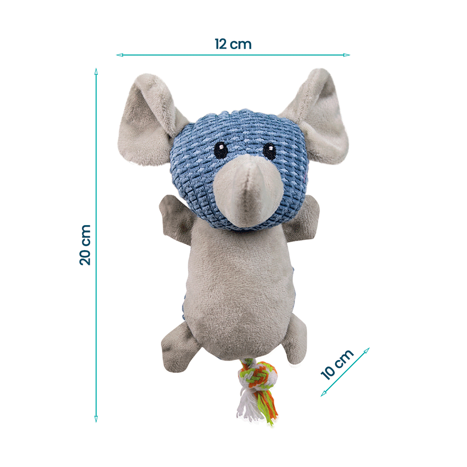 Brinquedo Pelúcia Savana Pet Elefante com Corda para Cães - Tam. Único