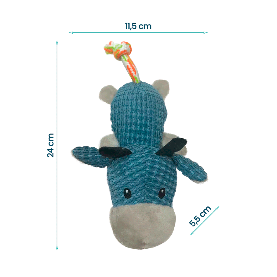 Brinquedo Pelúcia Savana Pet Boi com Corda para Cães - Tam. Único