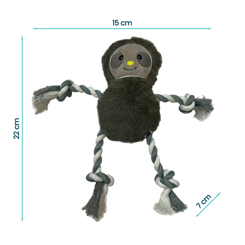 Brinquedo Pelúcia Savana Pet Preguiça com Corda para Cães - Tam. Único