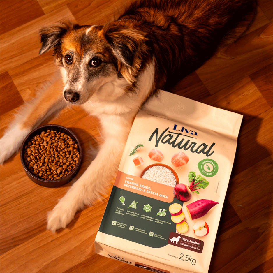 Ração Liva Natural Frango e Batata Doce para Cães Filhotes de Raças Médias e Grandes - 10,1Kg