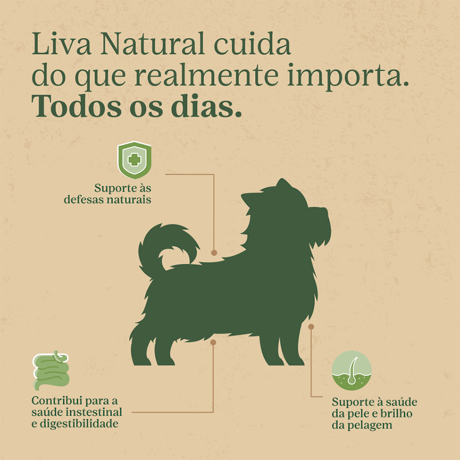 Ração Liva Natural Frango e Batata Doce para Cães Filhotes de Raças Pequenas - 2,5Kg