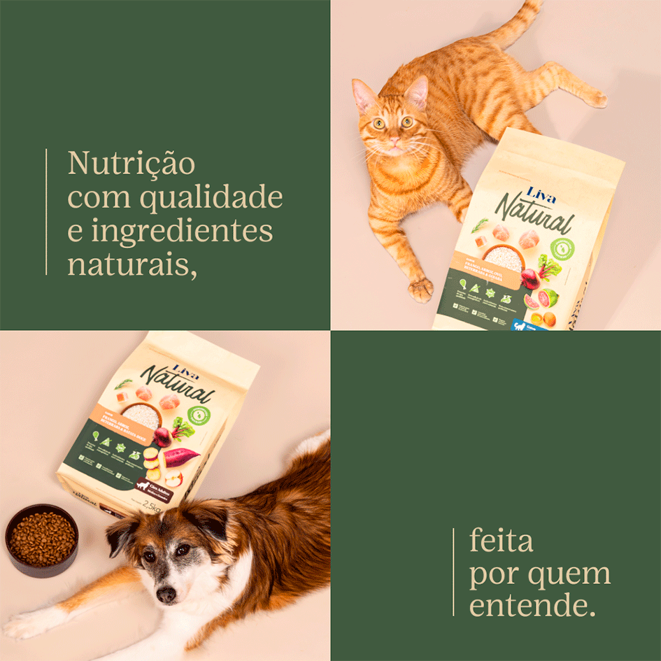 Ração Liva Natural Frango e Batata Doce para Cães Filhotes de Raças Pequenas - 2,5Kg