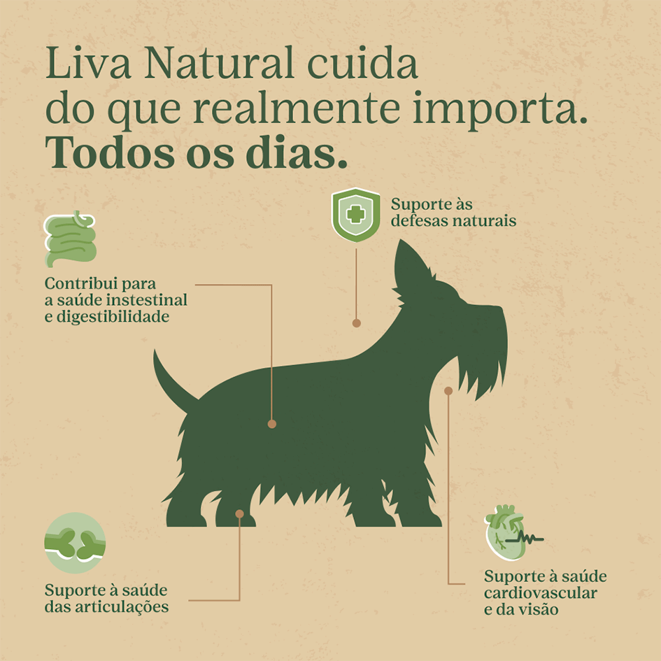 Ração Liva Natural Frango e Batata Doce para Cães Sênior de Raças Pequenas - 10,1Kg