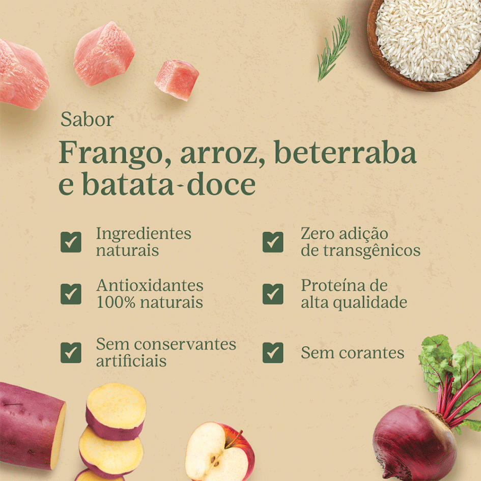 Ração Liva Natural Frango e Batata Doce para Cães Sênior de Raças Pequenas - 10,1Kg