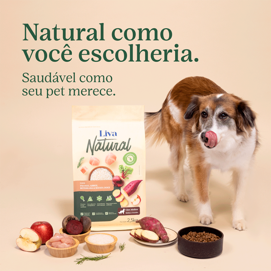 Ração Liva Natural Frango e Batata Doce para Cães Sênior de Raças Pequenas - 10,1Kg