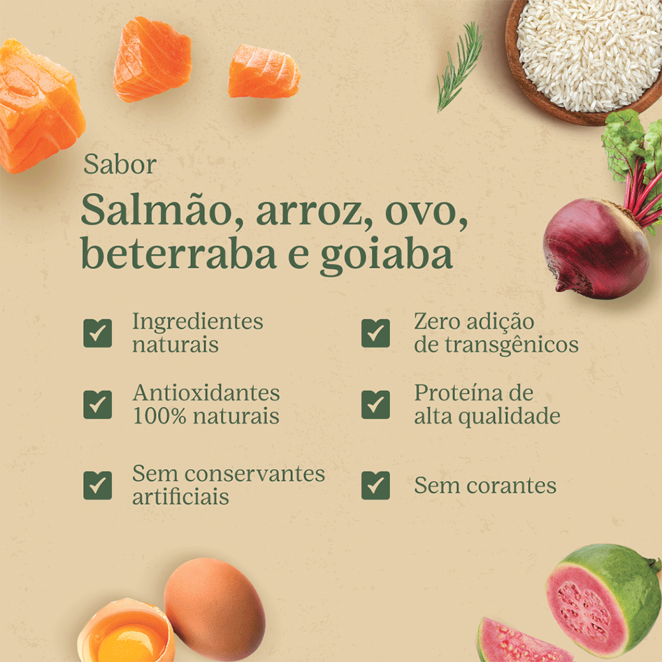 Ração Liva Natural Salmão e Goiaba para Gatos Filhotes - 7,5Kg