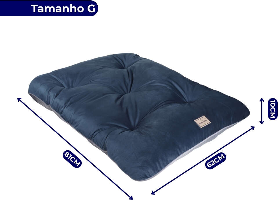 Almofada Pickorruchos Suede Azul para Cães e Gatos - Tam. G