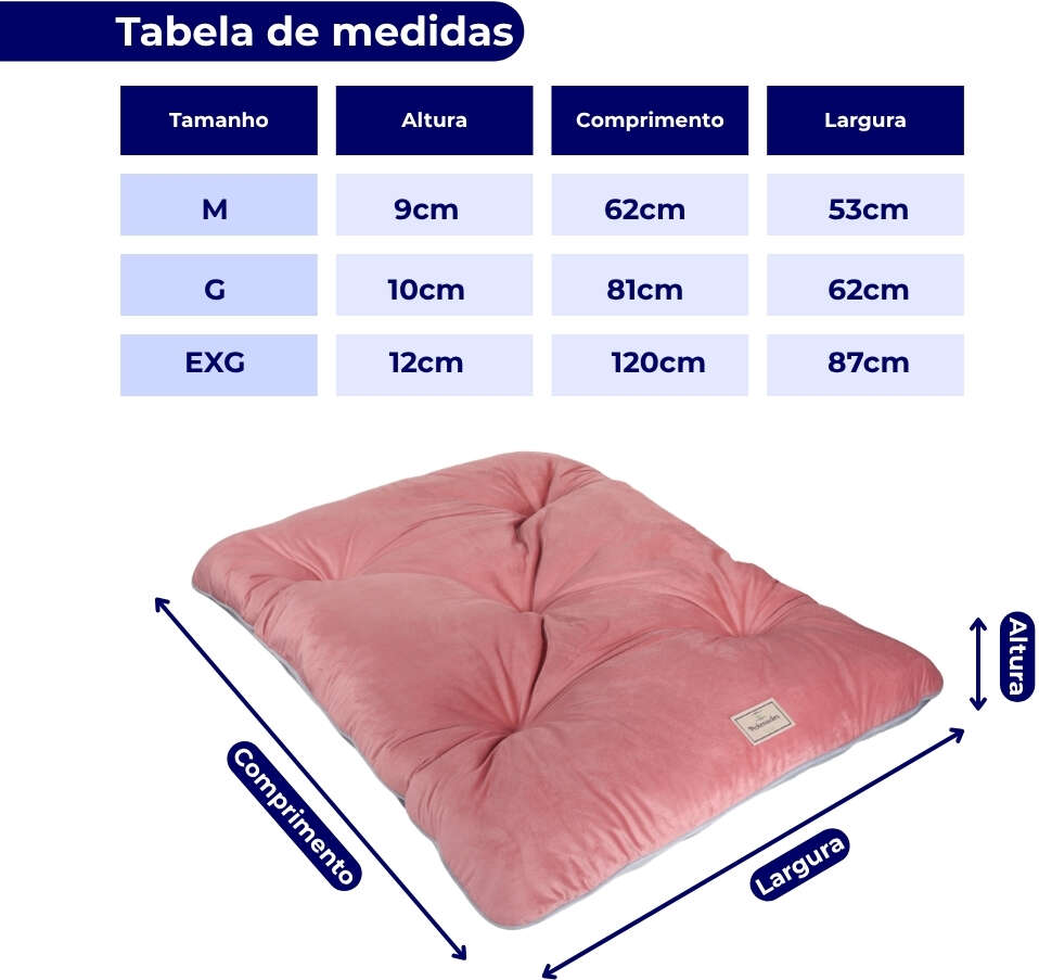 Almofada Pickorruchos Suede Rosa para Cães e Gatos - Tam. M
