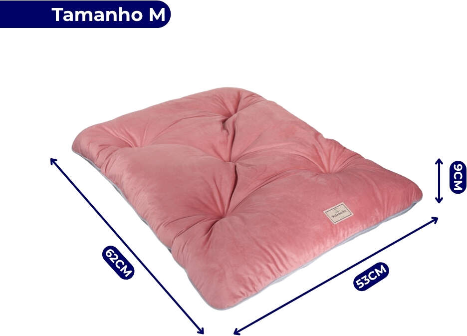 Almofada Pickorruchos Suede Rosa para Cães e Gatos - Tam. M