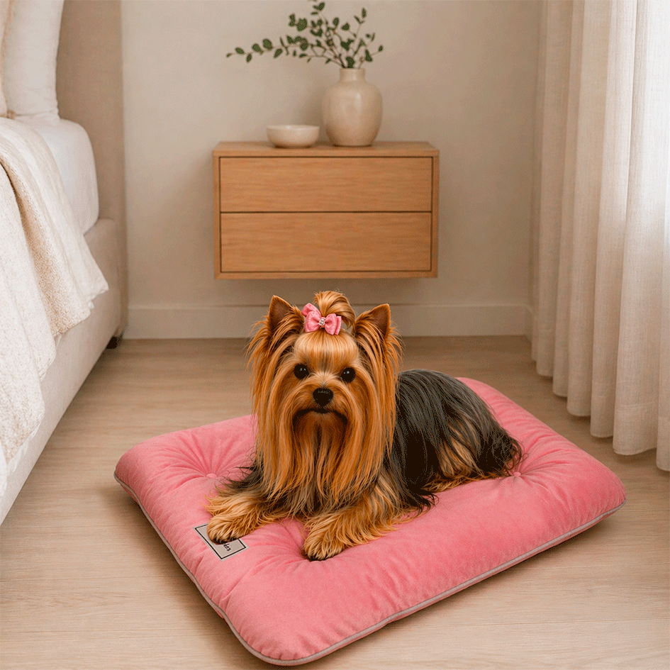 Almofada Pickorruchos Suede Rosa para Cães e Gatos - Tam. M