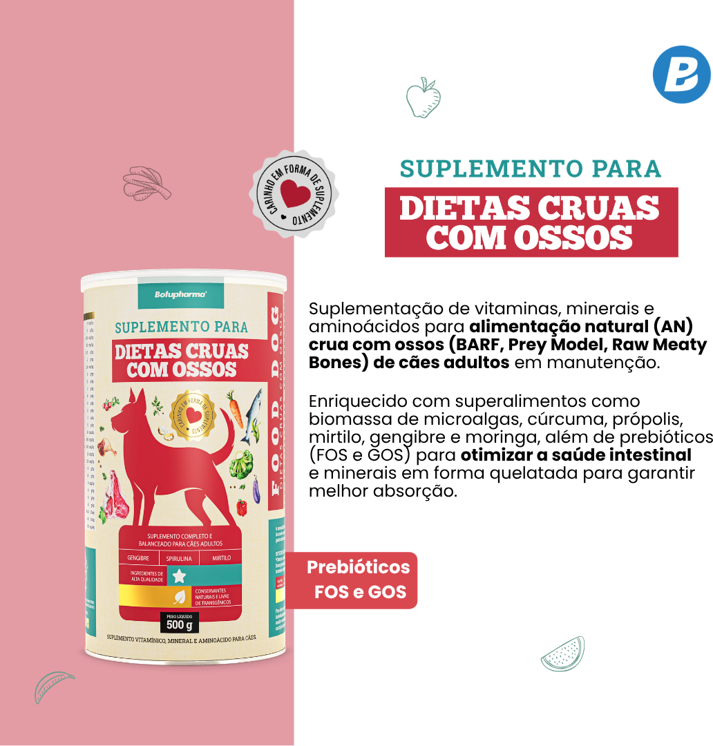 Suplemento Vitamínico Botupharma Pet Food Dog Dietas Cruas Com Ossos - 100 g