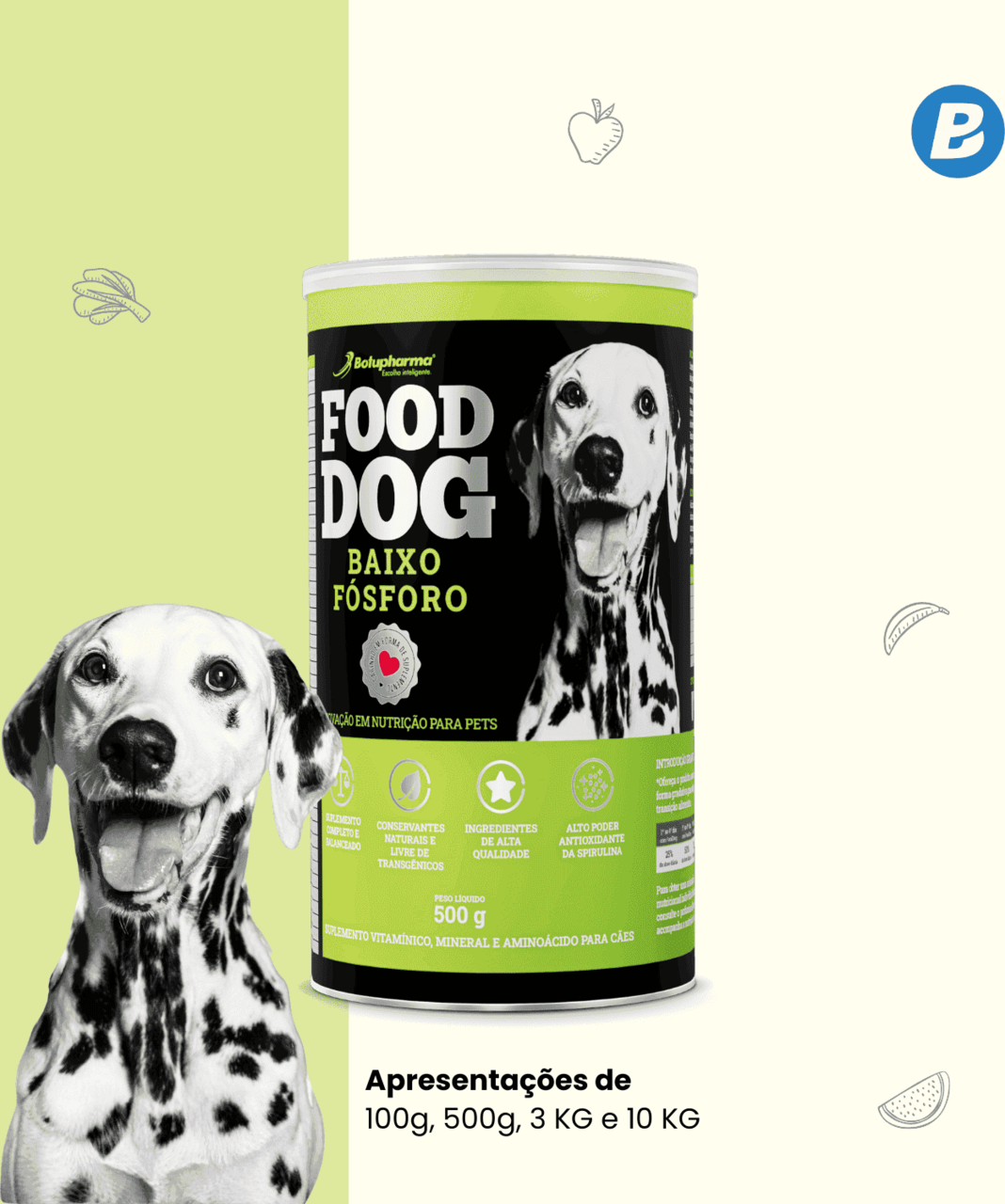 Suplemento Vitamínico Botupharma Pet Food Dog Baixo Fósforo - 100 g
