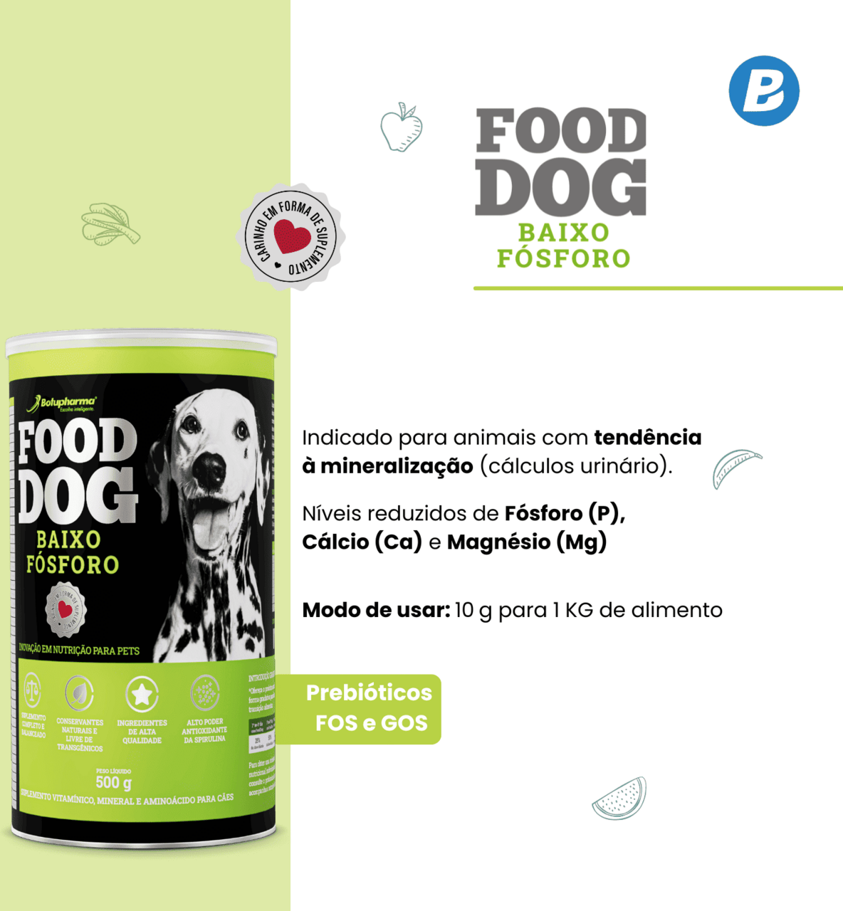 Suplemento Vitamínico Botupharma Pet Food Dog Baixo Fósforo - 100 g