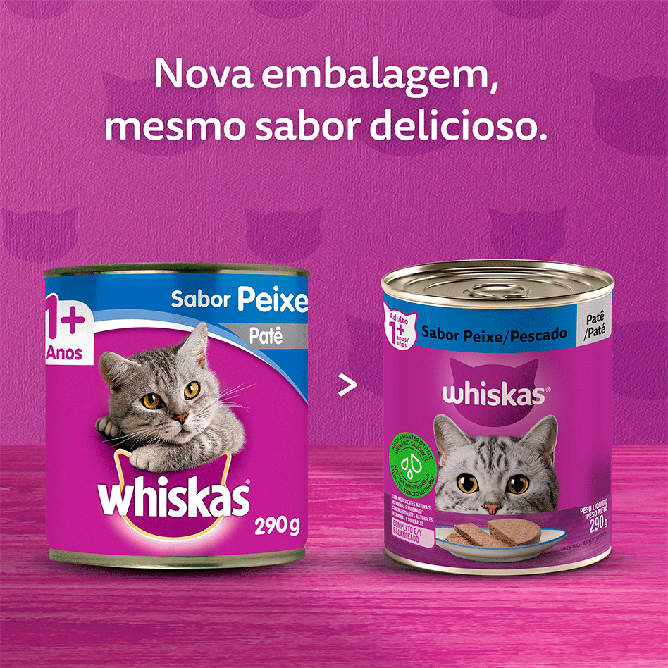 Ração Whiskas Lata Patê de Peixe - 290 g