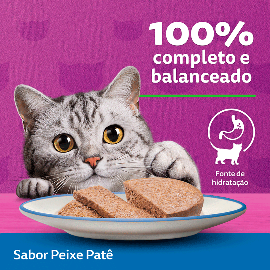 Ração Whiskas Lata Patê de Peixe - 290 g