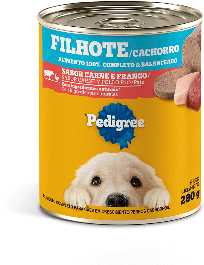 Ração Pedigree Lata Patê de Carne e Frango para Cães Filhotes - 280 g