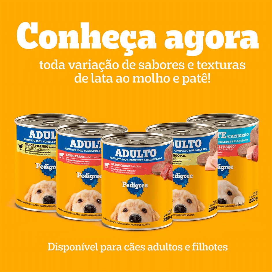 Ração Pedigree Lata Patê de Carne e Frango para Cães Filhotes - 280 g