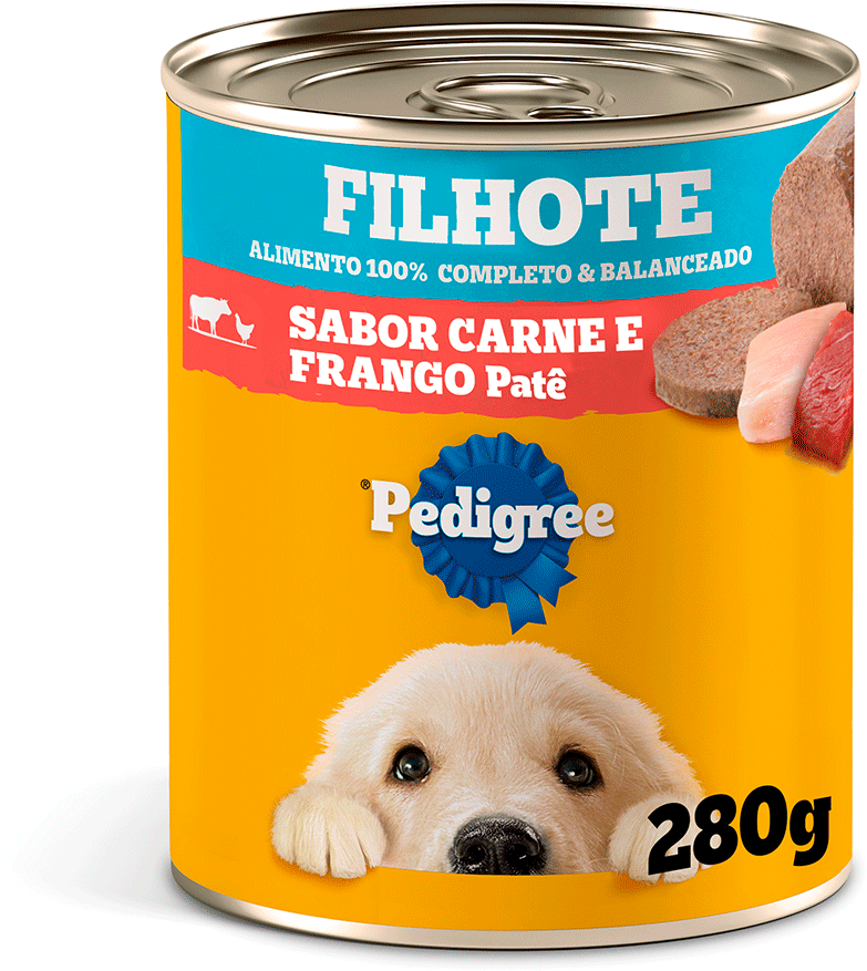 Ração Pedigree Lata Patê de Carne e Frango para Cães Filhotes - 280 g