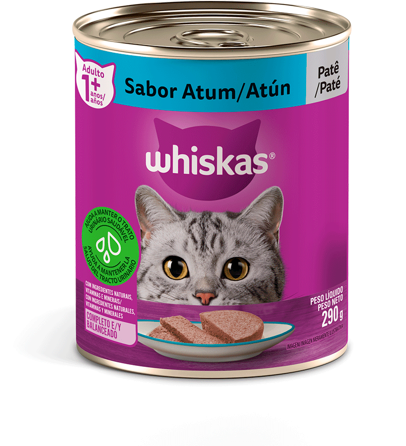 Ração Whiskas Lata Patê de Atum - 290 g