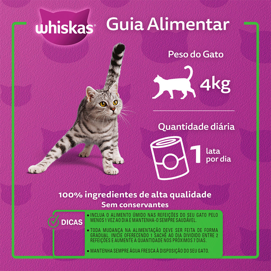 Ração Whiskas Lata Patê de Atum - 290 g