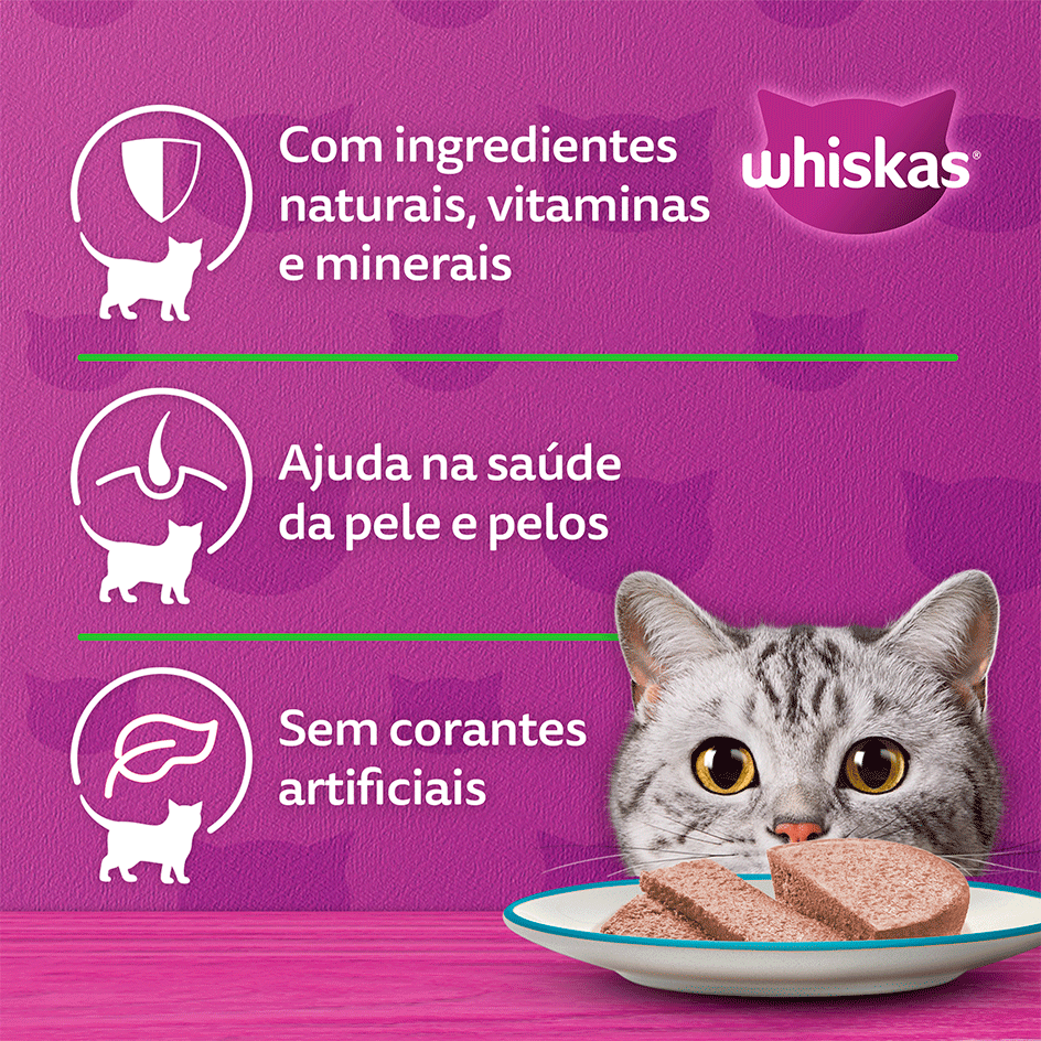 Ração Whiskas Lata Patê de Atum - 290 g