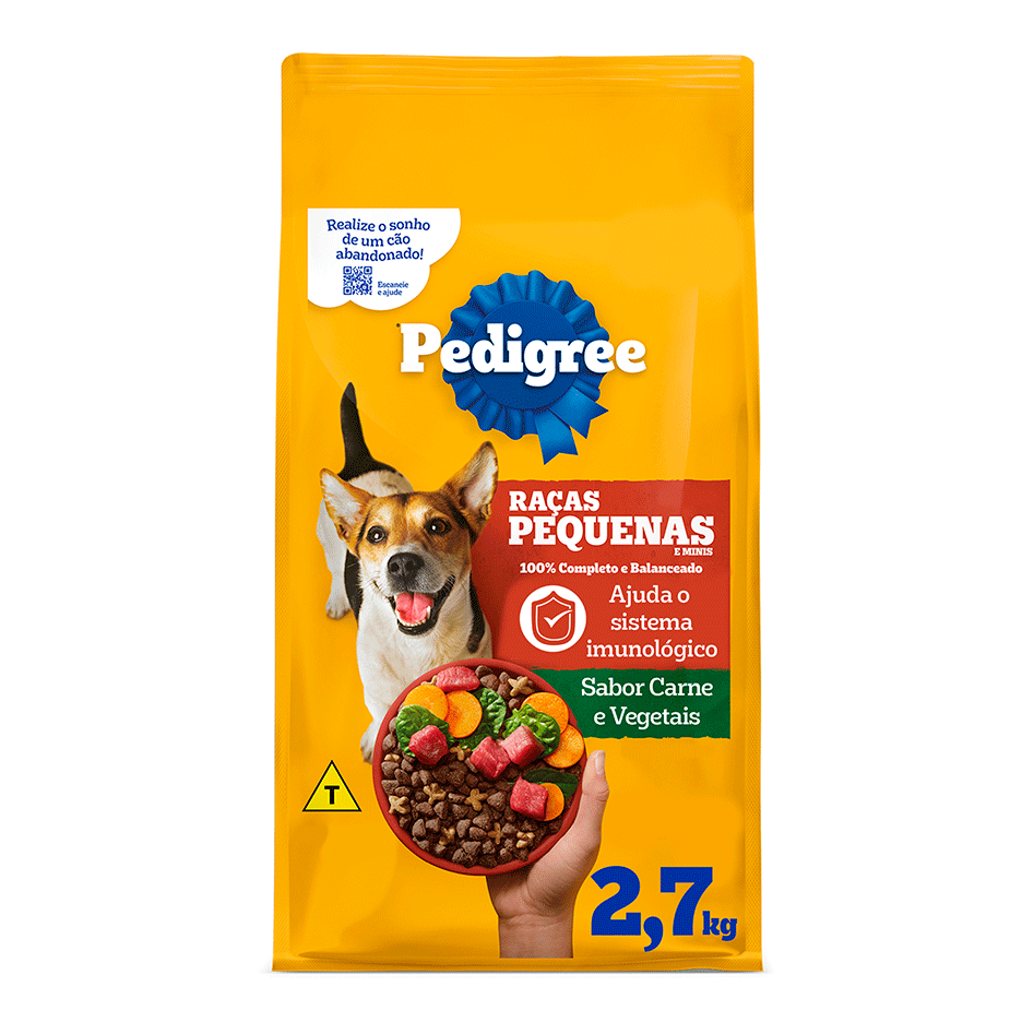 Ração Seca Pedigree para Cães Adultos Raças Pequenas - 2,7Kg
