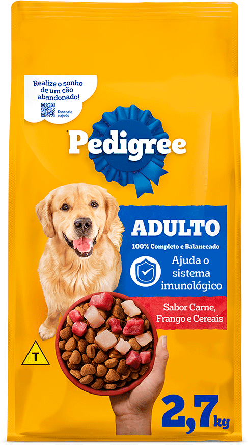 Ração Seca Pedigree Carne, Frango e Cereais para Cães Adultos Raças Médias e Grandes - 2,7Kg