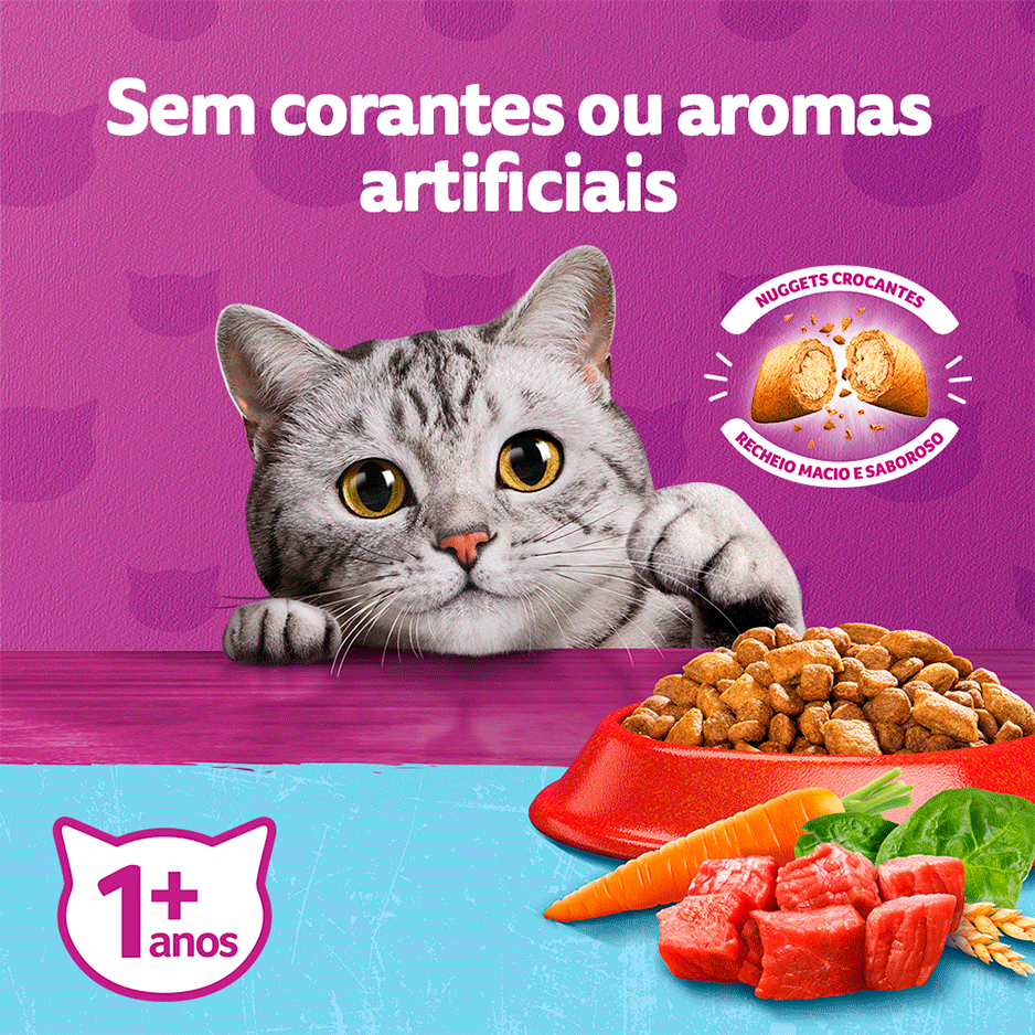 Ração Whiskas Carne para Gatos Adultos Castrados - 10,1Kg
