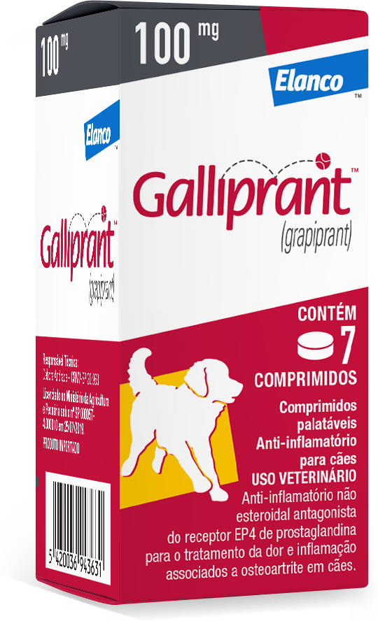Anti-Inflamatório Elanco Galliprant 100 mg para Cães - 7 Comprimidos