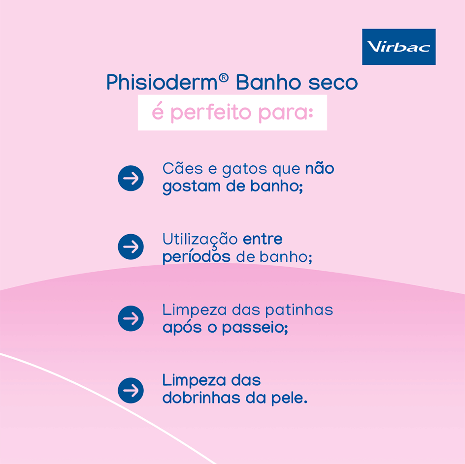 Banho a Seco Virbac Phisioderm para Cães e Gatos - 150 mL